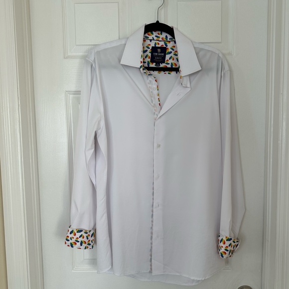 Pride Tom Baine White Button Up Dress Shirt - Picture 2 of 8